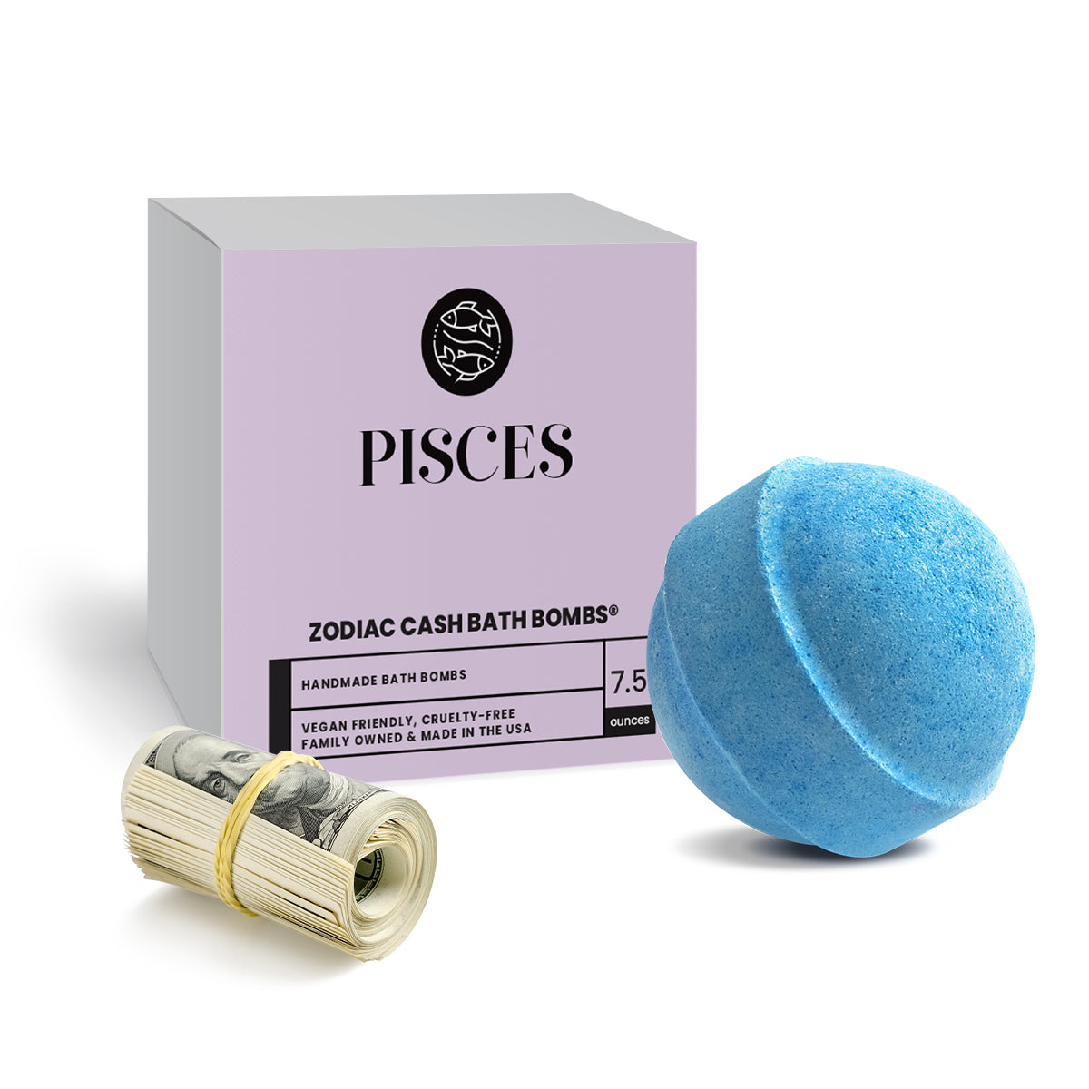 Pisces Zodiac Cash Bath Bomb