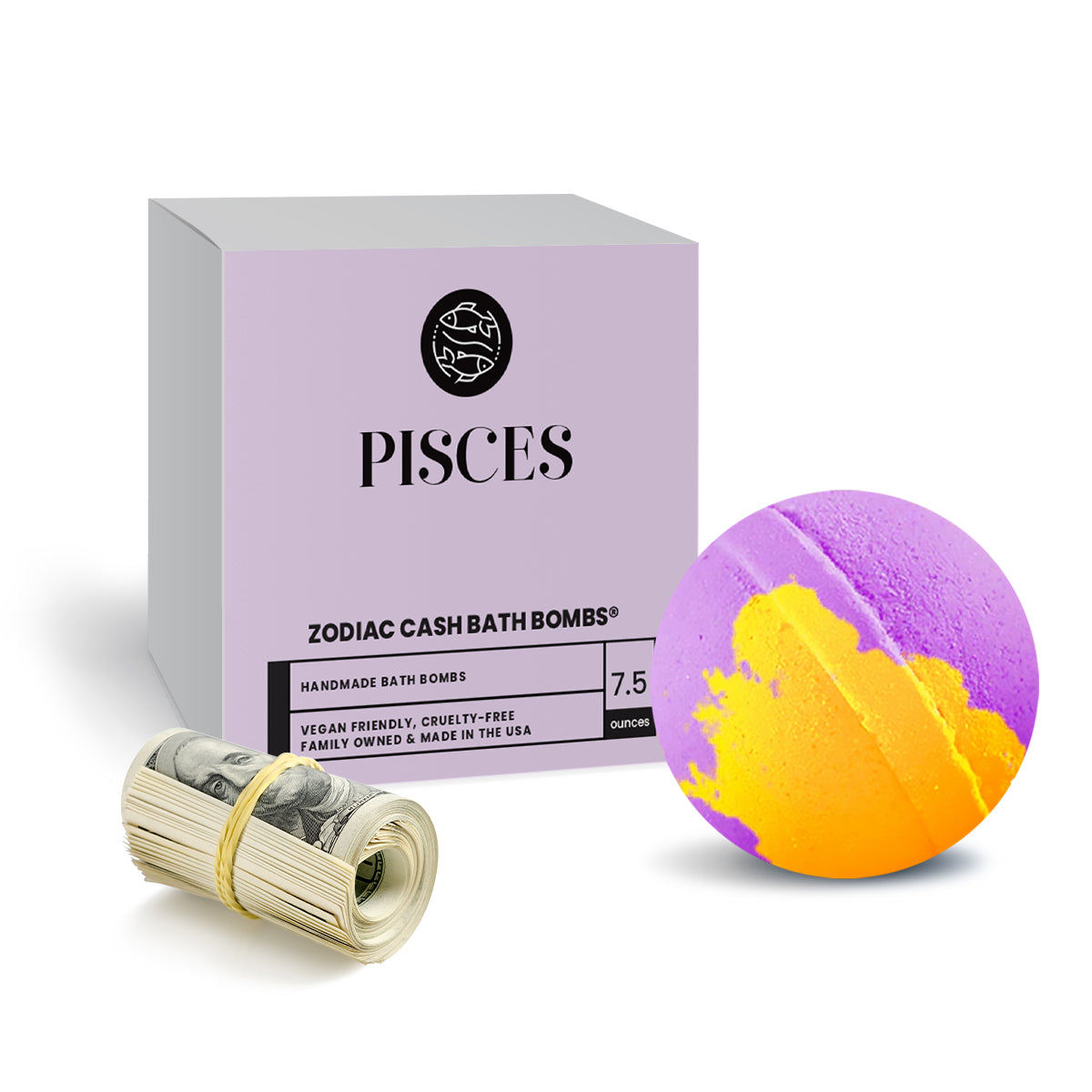 Pisces Zodiac Cash Bath Bomb