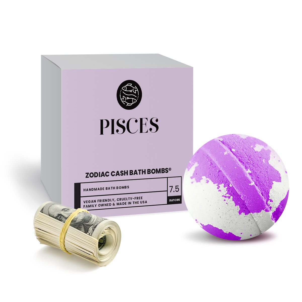 Pisces Zodiac Cash Bath Bomb