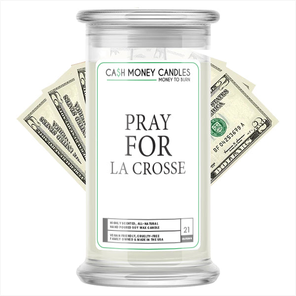 Pray For LA Crosse Cash Candle