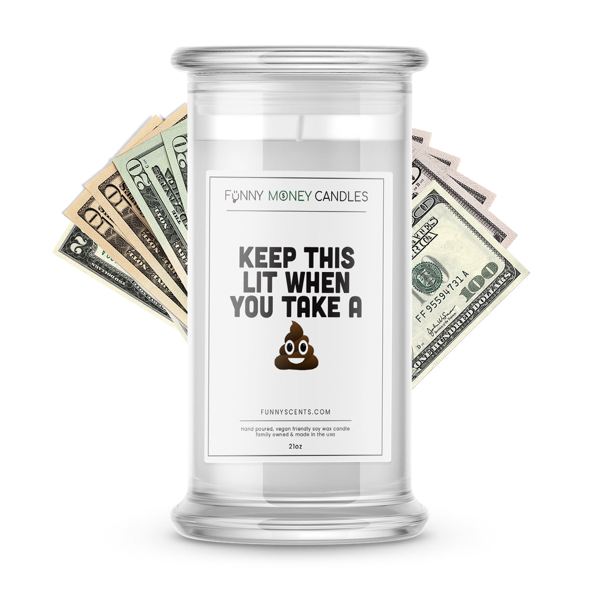 Keep This Lit When You Take a Shit Money Funny Candles