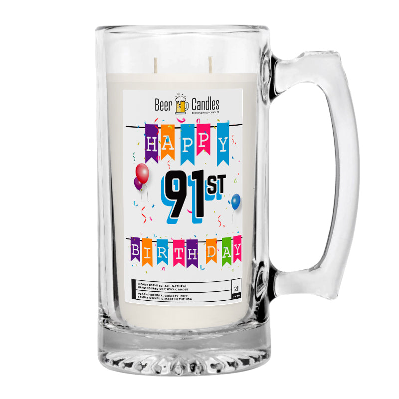 Happy 91st Birthday Beer Candle