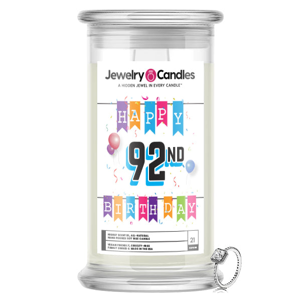 Happy 92nd Birthday Jewelry Candle