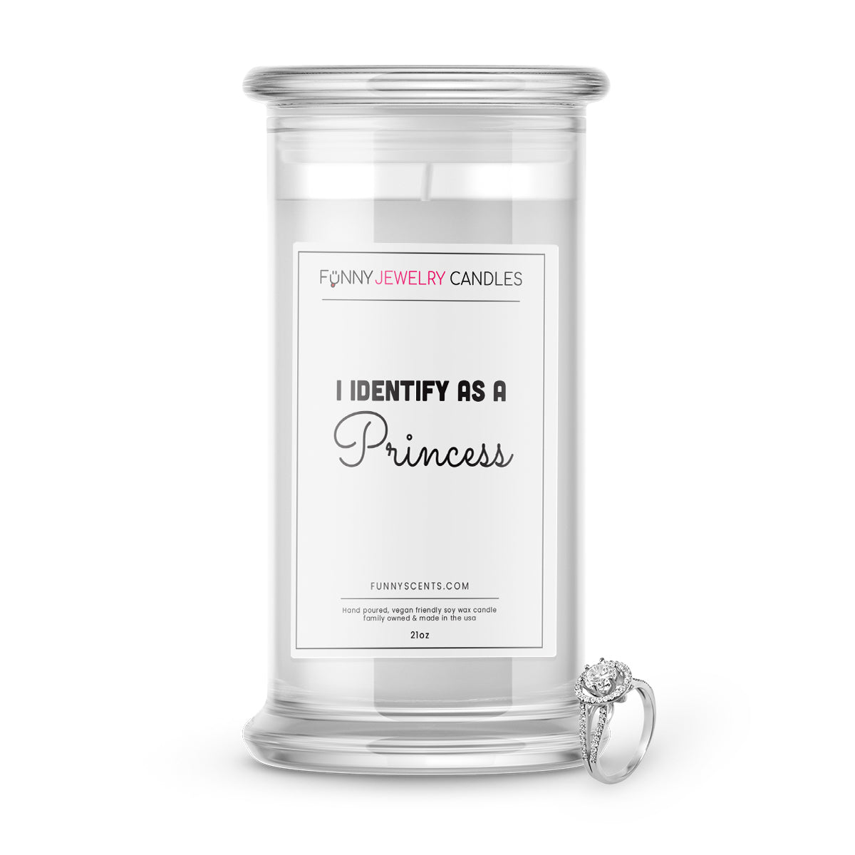 I Identify As a Princess Jewelry Funny Candles