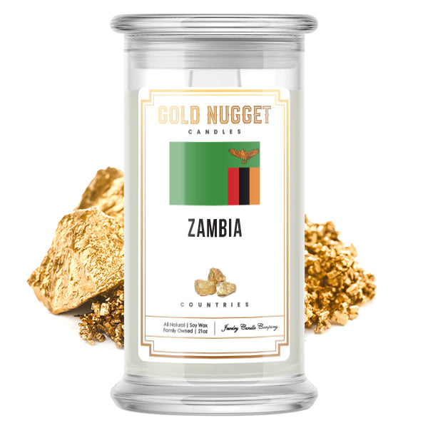 Zambia Countries Gold Nugget Candles