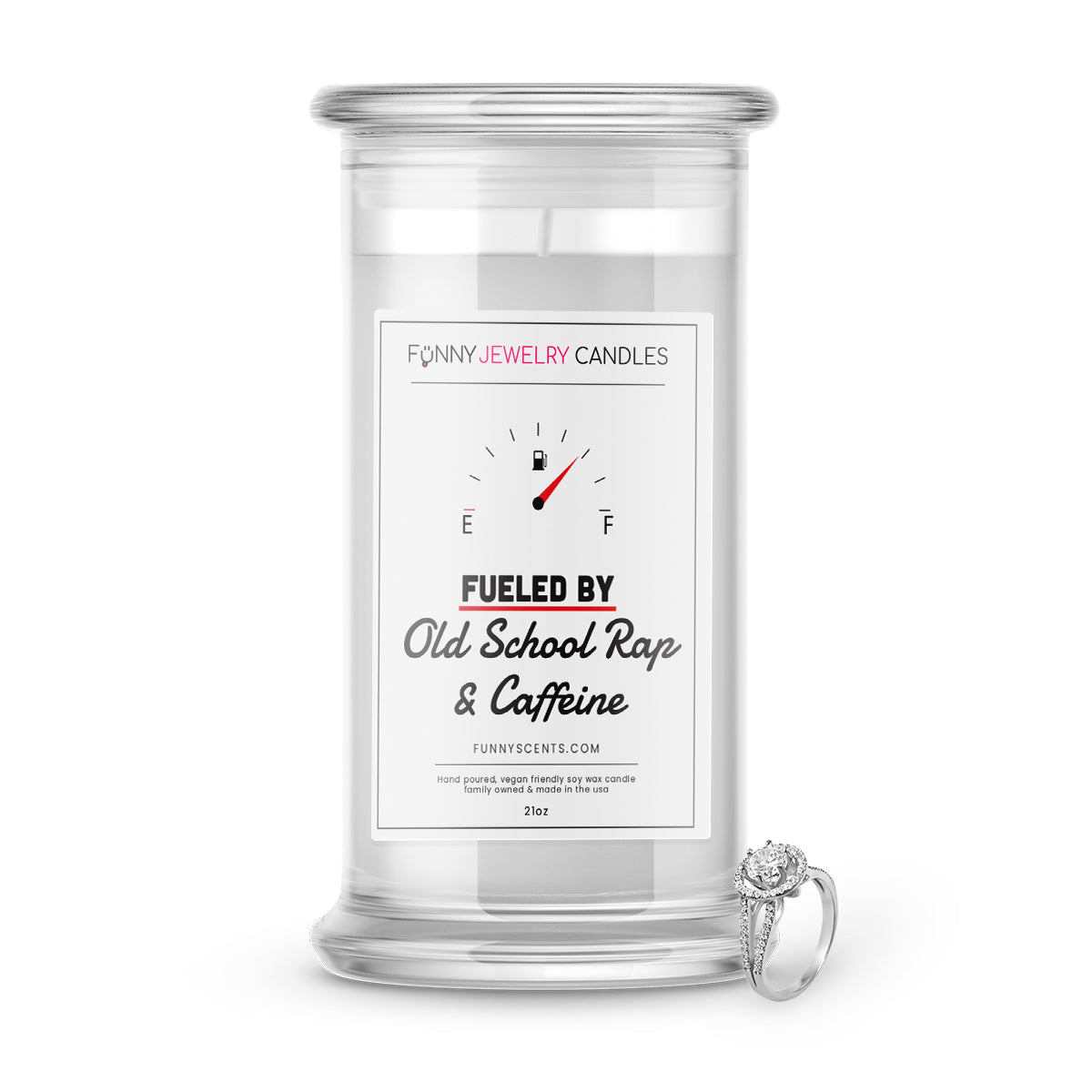 Fueled By Old School Rap and Caffeine Jewelry Funny Candles