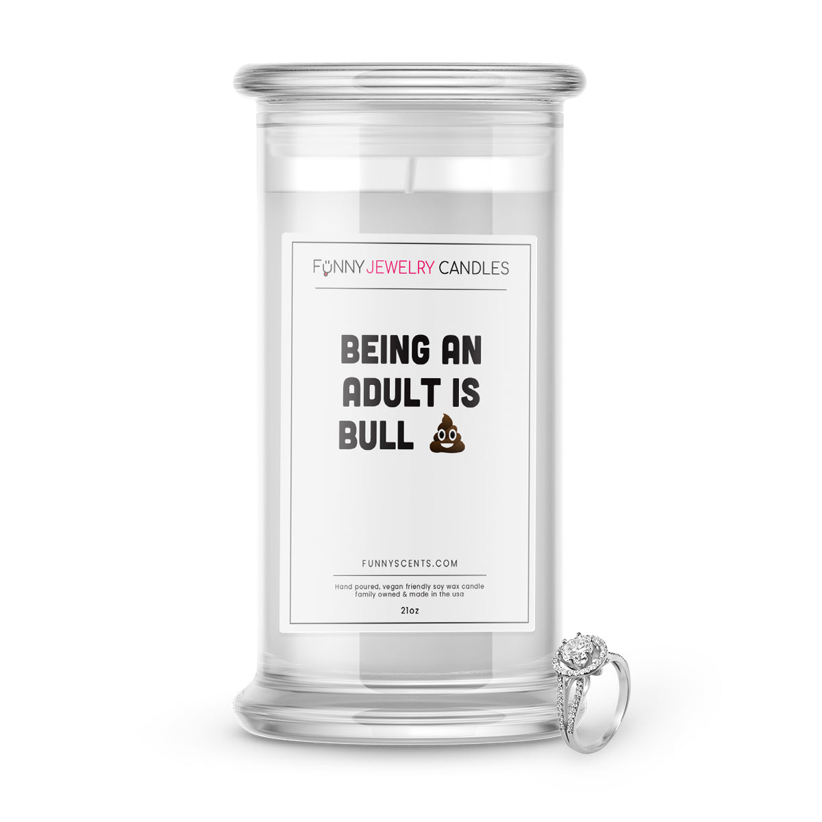 Being an Adult is Bullshit Jewelry Funny Candles
