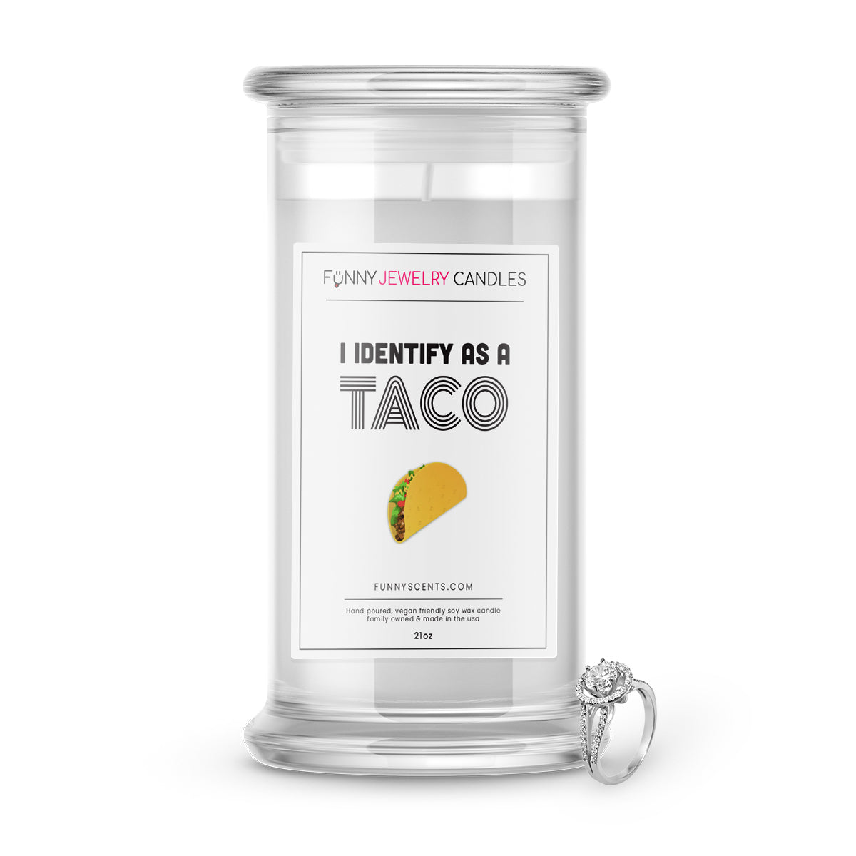 I Identify As a Taco Jewelry Funny Candles