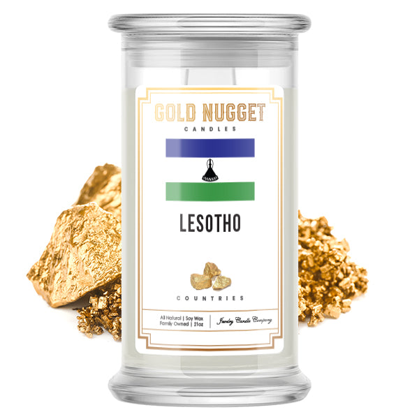 Lesotho Countries Gold Nugget Candles