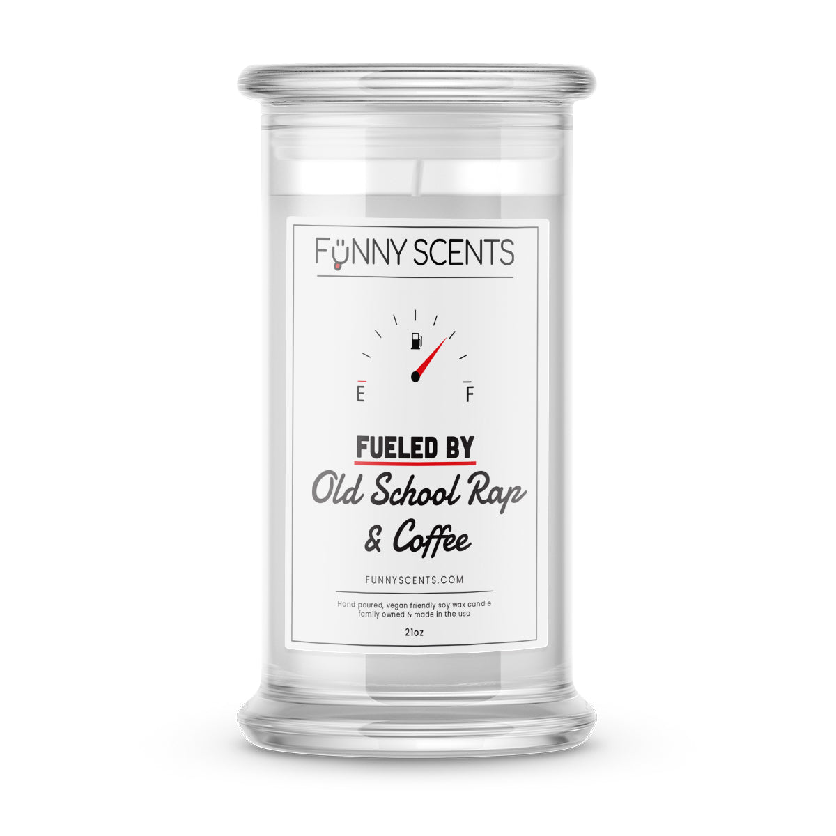 Fueled By Old School Rap and Coffee Funny Candles