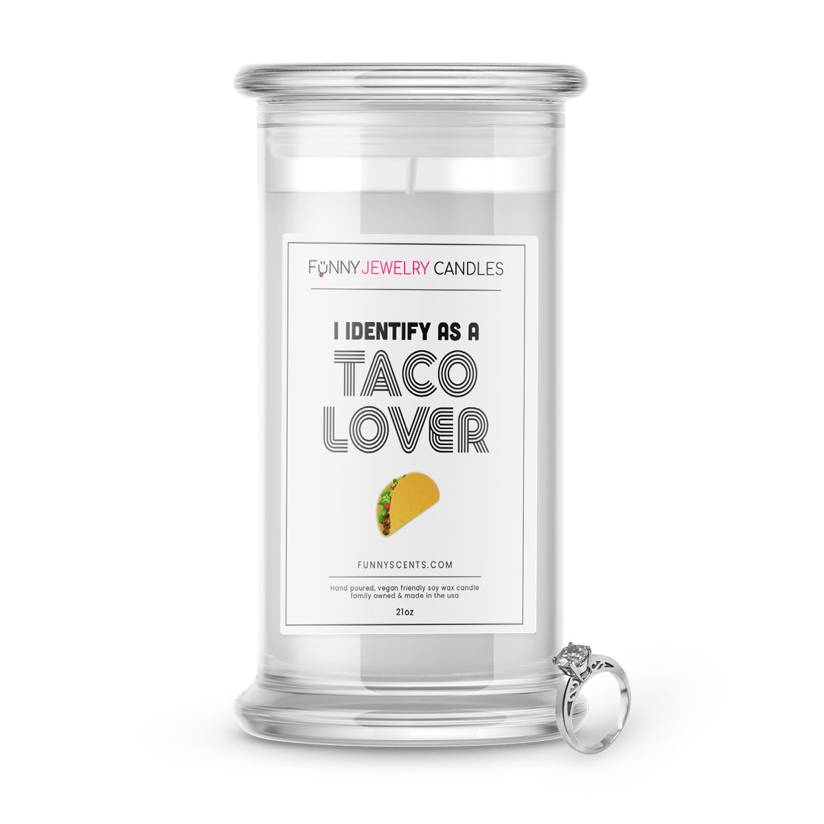 I Identify As a Taco Lover Jewelry Funny Candles