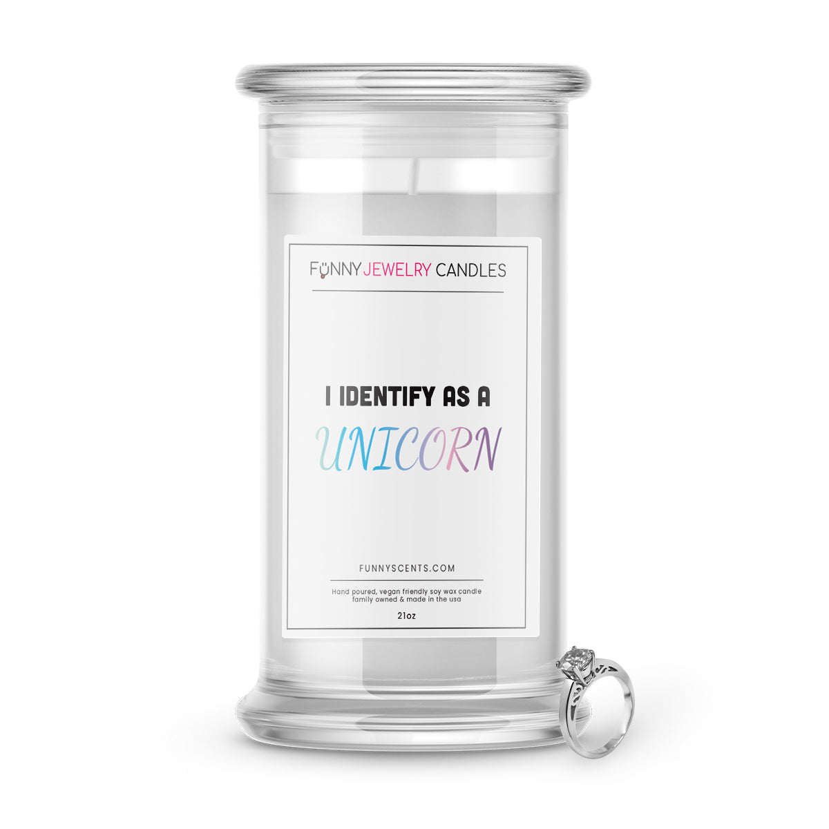 I Identify As a Unicorn Jewelry Funny Candles