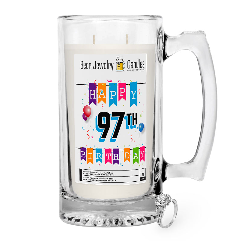 Happy 97th Birthday Beer Jewelry Candle