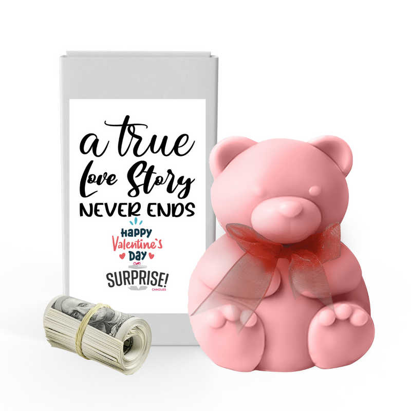 A true Love Story Never Ends | Valentines Day Surprise Cash Money Bear Wax Melts