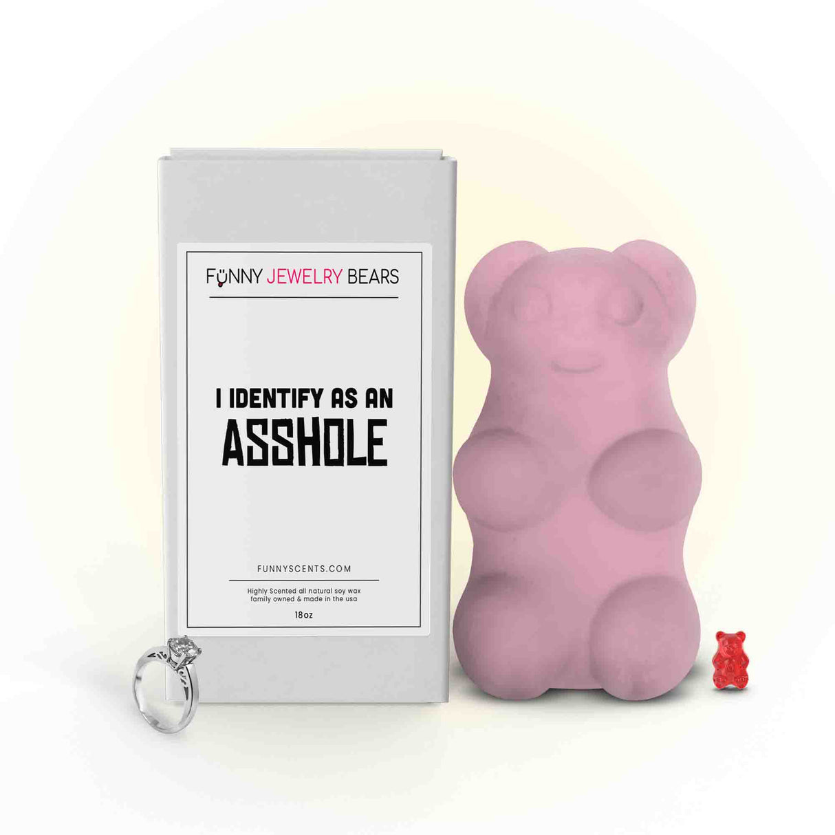I Identify As a Asshole Funny Jewelry Bear Wax Melts