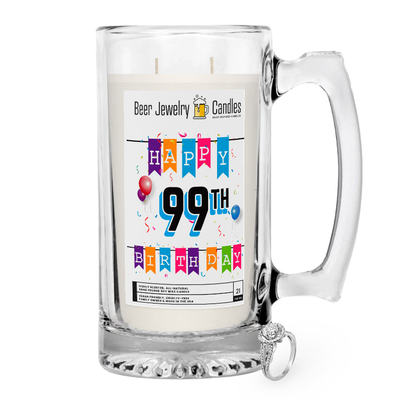 Happy 99th Birthday Beer Jewelry Candle