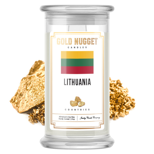 Lithuania Countries Gold Nugget Candles