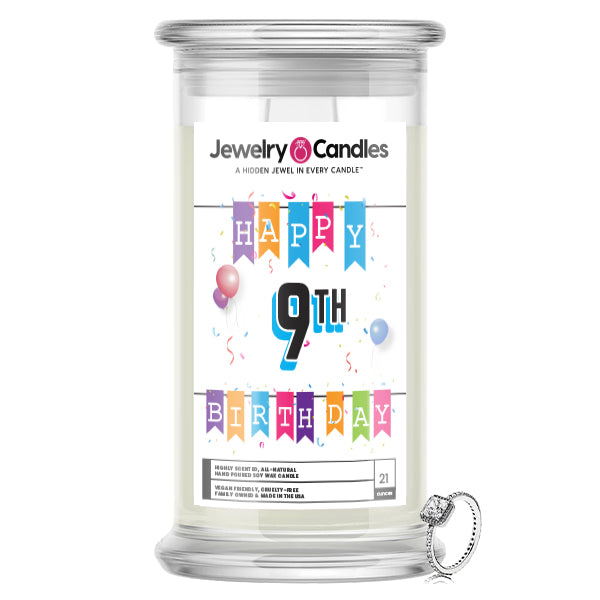 Happy 9th Birthday Jewelry Candle