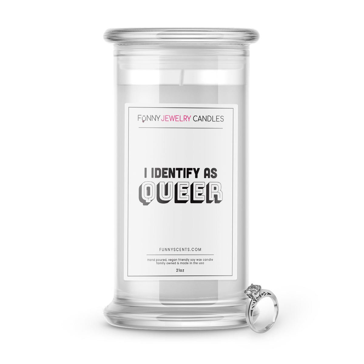 I Identify As a Queen Jewelry Funny Candles