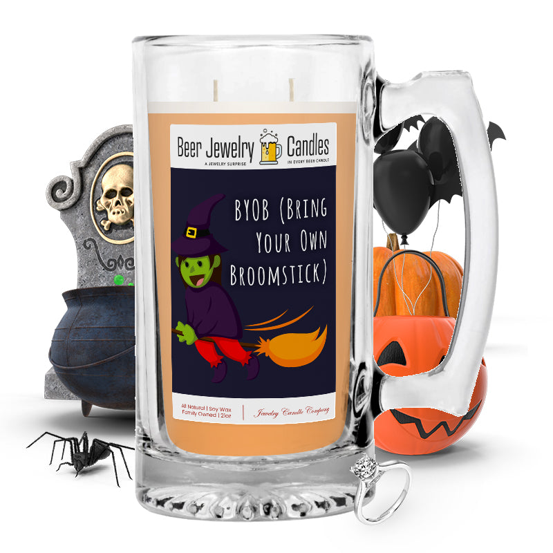 BYOB (Bring your own broomstick) Beer Jewelry Candle