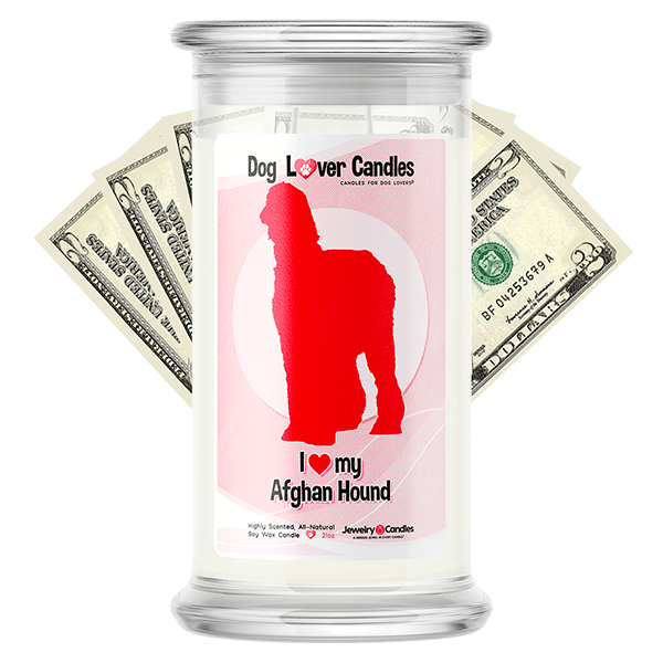 Afghan Hound Dog Lover Cash Candle