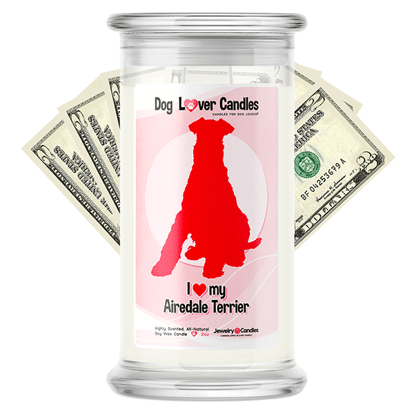 Airedale Terrier Dog Lover Cash Candle
