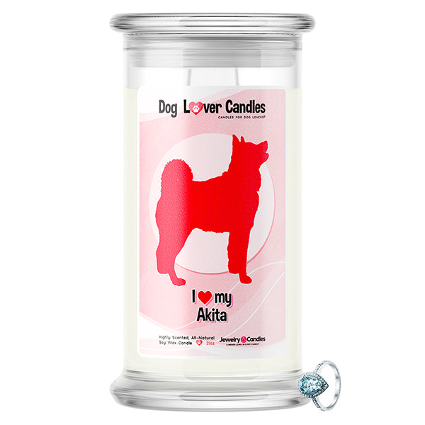 Akita Dog Lover Jewelry Candle