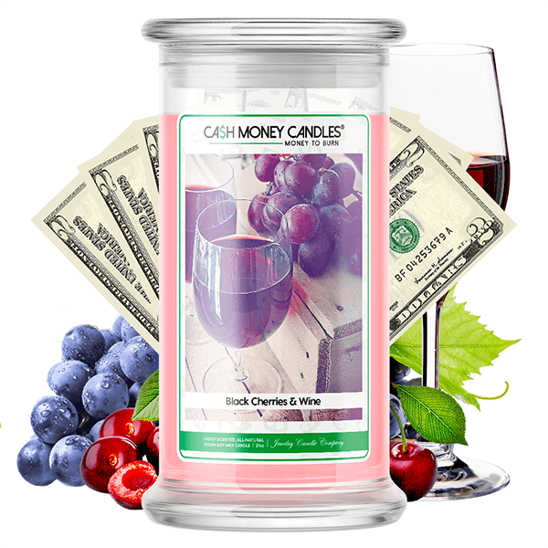 black cherries and wine cash candle