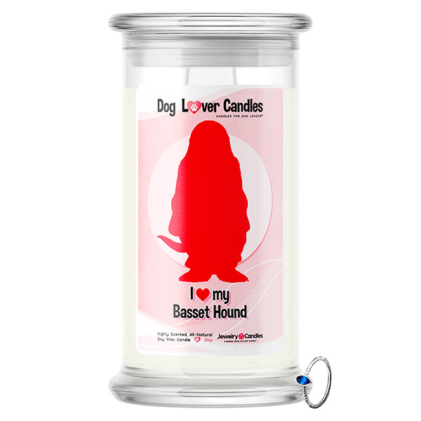 Basset Hound Dog Lover Jewelry Candle
