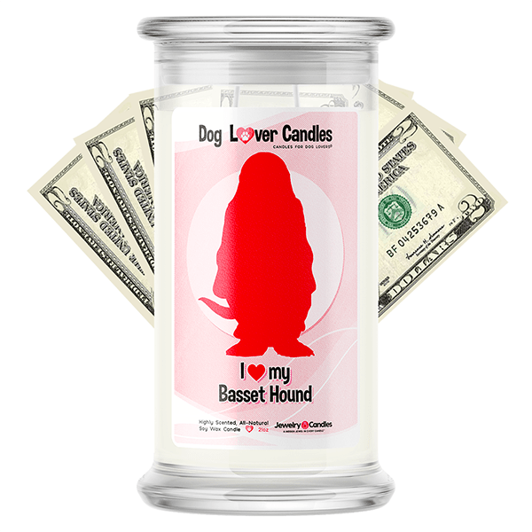 Basset Hound Dog Lover Cash Candle