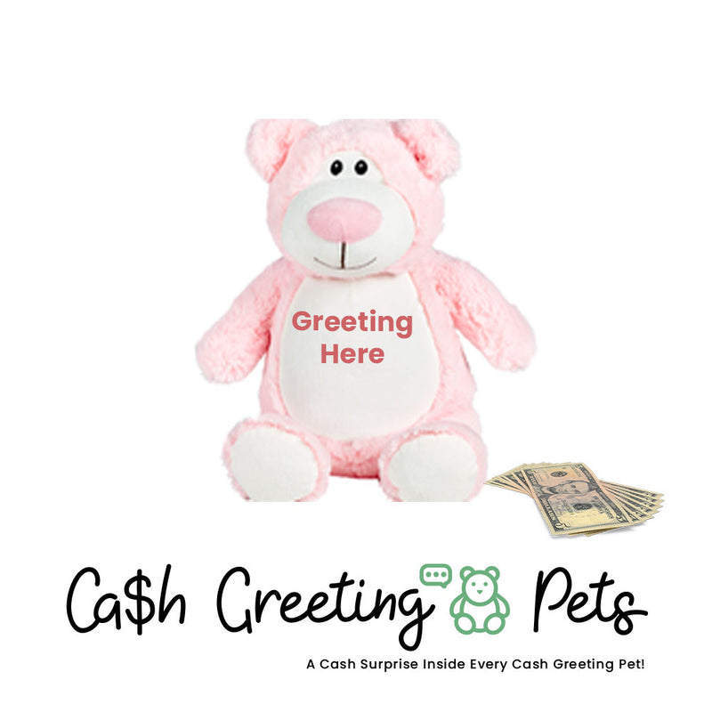 Bear-Pink Cash Greeting Pet