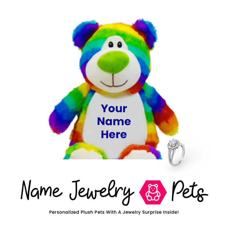 Bear-Rainbow Name Jewelry  Pet
