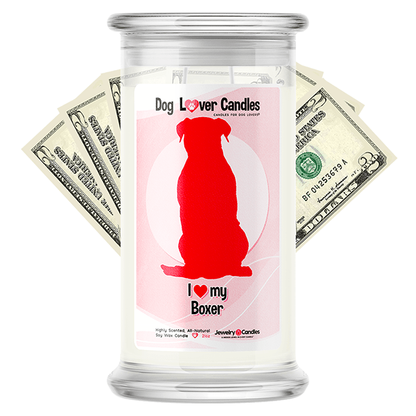 Boxer Dog Lover Cash Candle