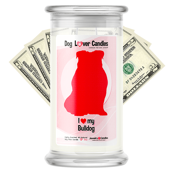 Bulldog Dog Lover Cash Candle