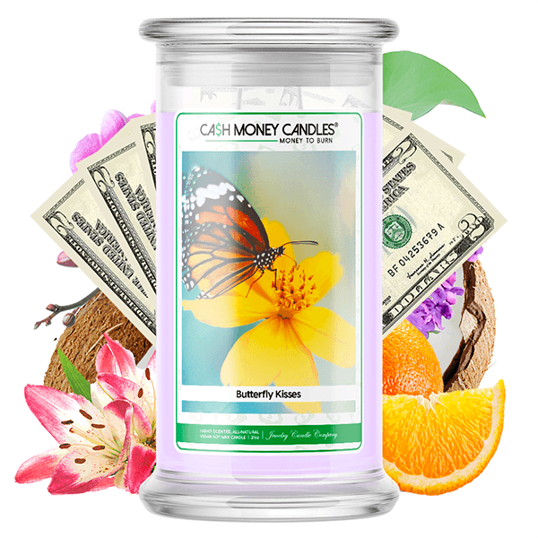Butterfly Kisses Cash Money Candle