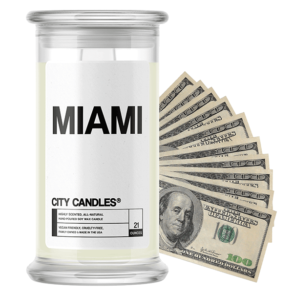 Miami | City Cash Candle®-City Cash Candles®-The Official Website of Jewelry Candles - Find Jewelry In Candles!