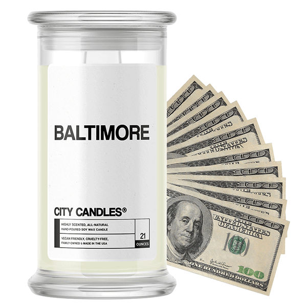 Baltimore | City Cash Candle®-City Cash Candles®-The Official Website of Jewelry Candles - Find Jewelry In Candles!