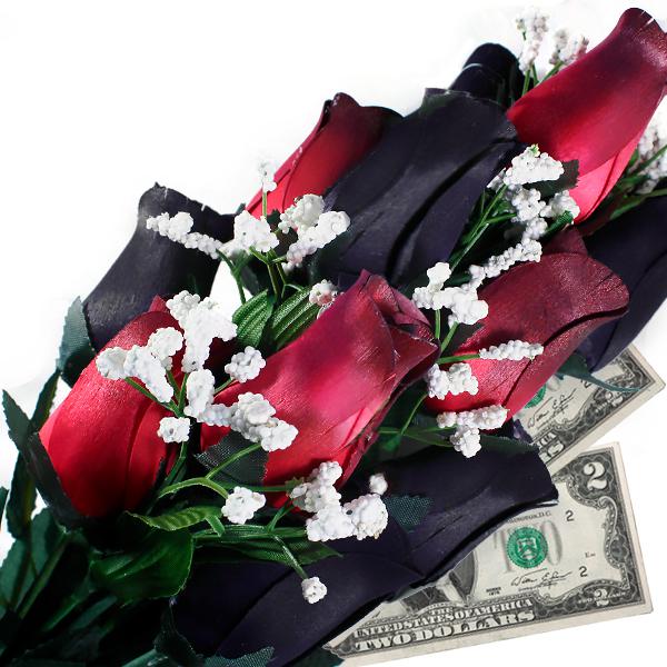 Black & Red Bouquet | Cash Roses®-Cash Roses®-The Official Website of Jewelry Candles - Find Jewelry In Candles!