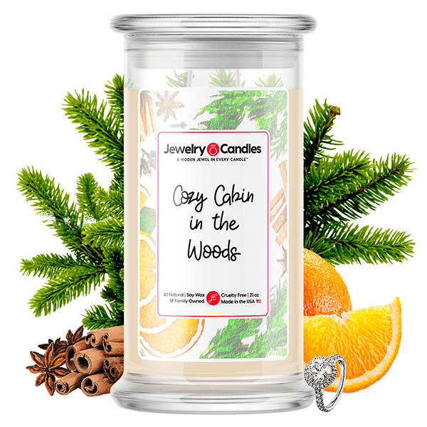 cozy cabin in the woods jewelry candle