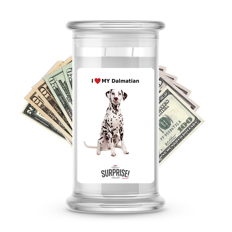 I ❤️ My Dalmatian | Dog Surprise Cash Candles