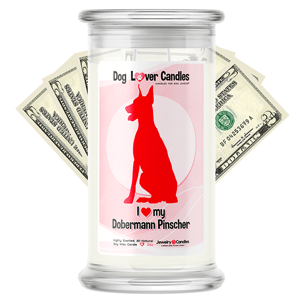 Dobermann Pinscher Dog Lover Cash Candle