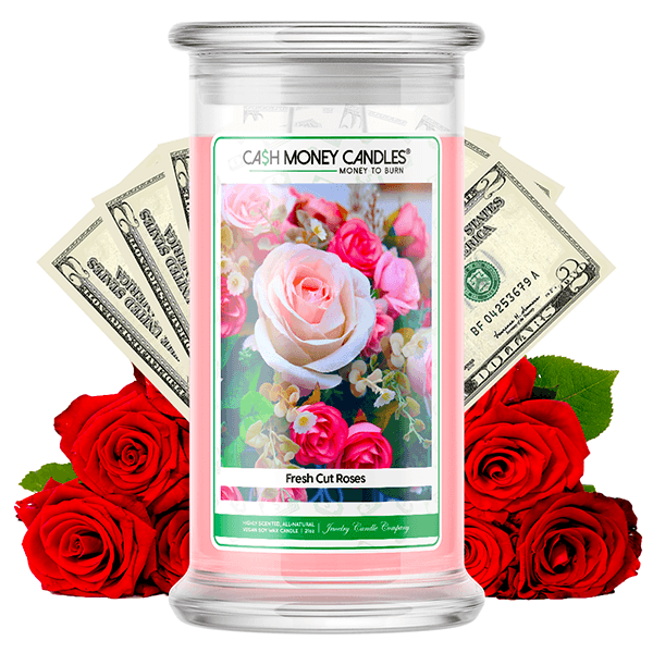 Fresh Cut Roses Cash Candle