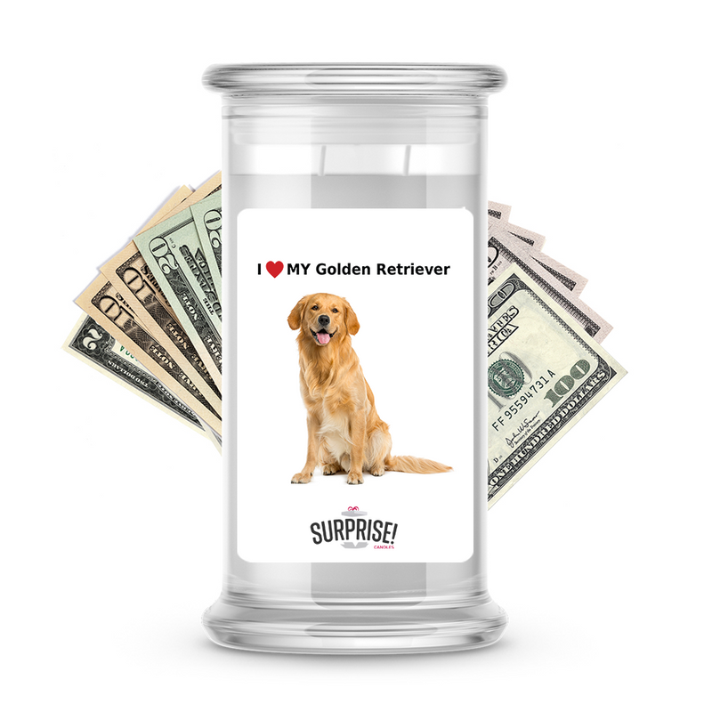 I ❤️ My Golden retriever | Dog Surprise Cash Candles