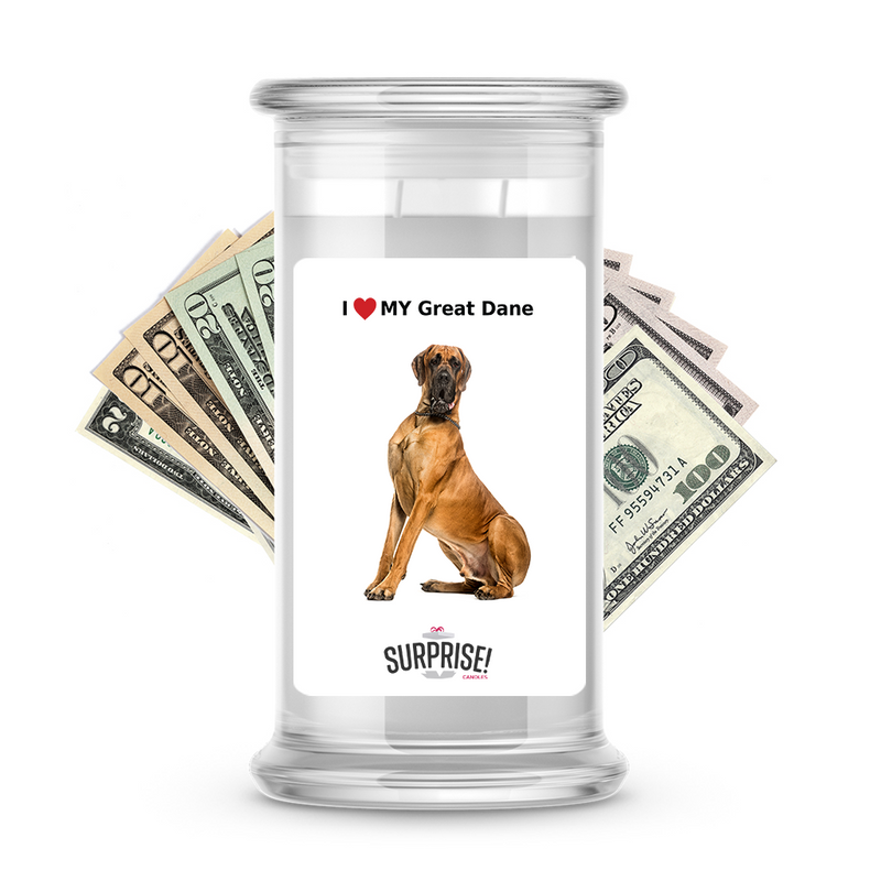I ❤️ My Great Dane | Dog Surprise Cash Candles