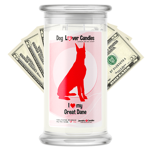 Great Dane Dog Lover Cash Candle
