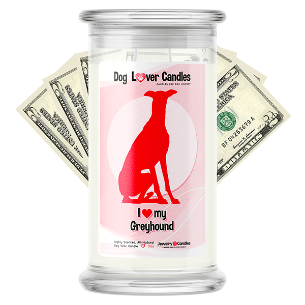 Greyhound Dog Lover Cash Candle