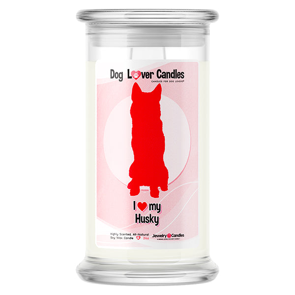 Husky Dog Lover Candle