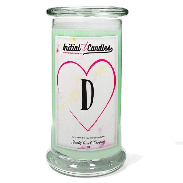 Letter D Initial Candles-Initial Candles-The Official Website of Jewelry Candles - Find Jewelry In Candles!