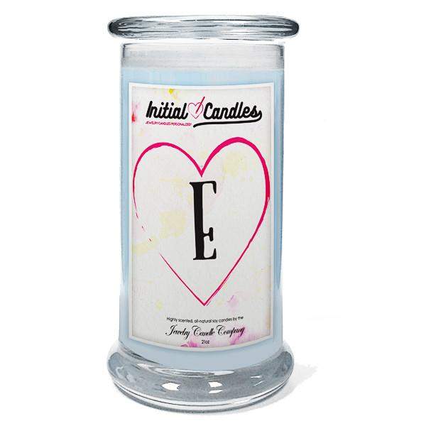 Letter E Initial Candles-Initial Candles-The Official Website of Jewelry Candles - Find Jewelry In Candles!