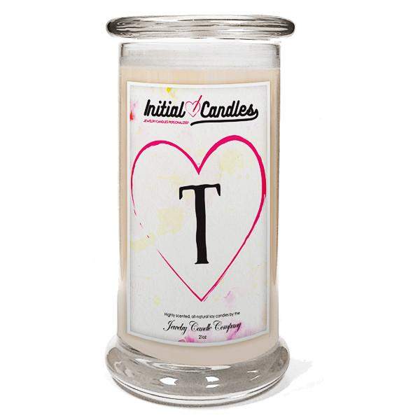 Letter T Initial Candles-Initial Candles-The Official Website of Jewelry Candles - Find Jewelry In Candles!